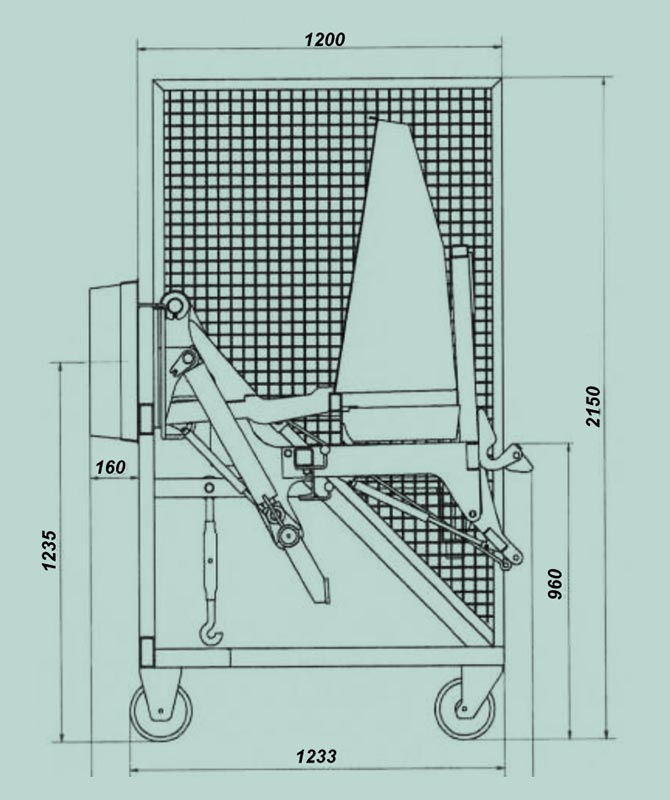 downwaste bin lifter tech drawing 4