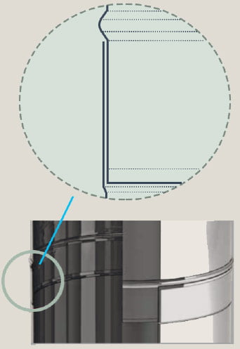 downwaste seamless structure