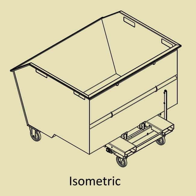 downwaste self tipping ST.001 isometric