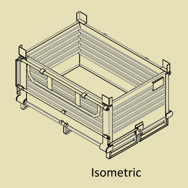 downwaste self tipping st 002 isometric
